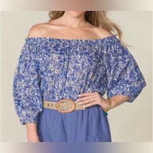 Matilda Jane Good Hart Women’s Small Canyon Floral Off Shoulder Shirt Blouse NWT